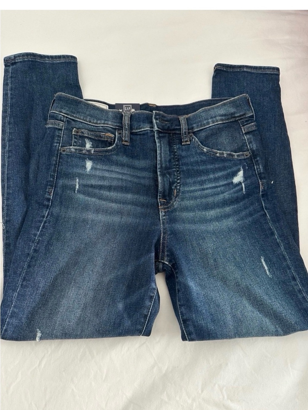 GAP high rise true skinny ankle blue denim jeans